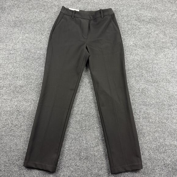 H&M Pants Womens 4 Black Slacks Regular Waist Ankle Length Elastic Conscious - Picture 1 of 14